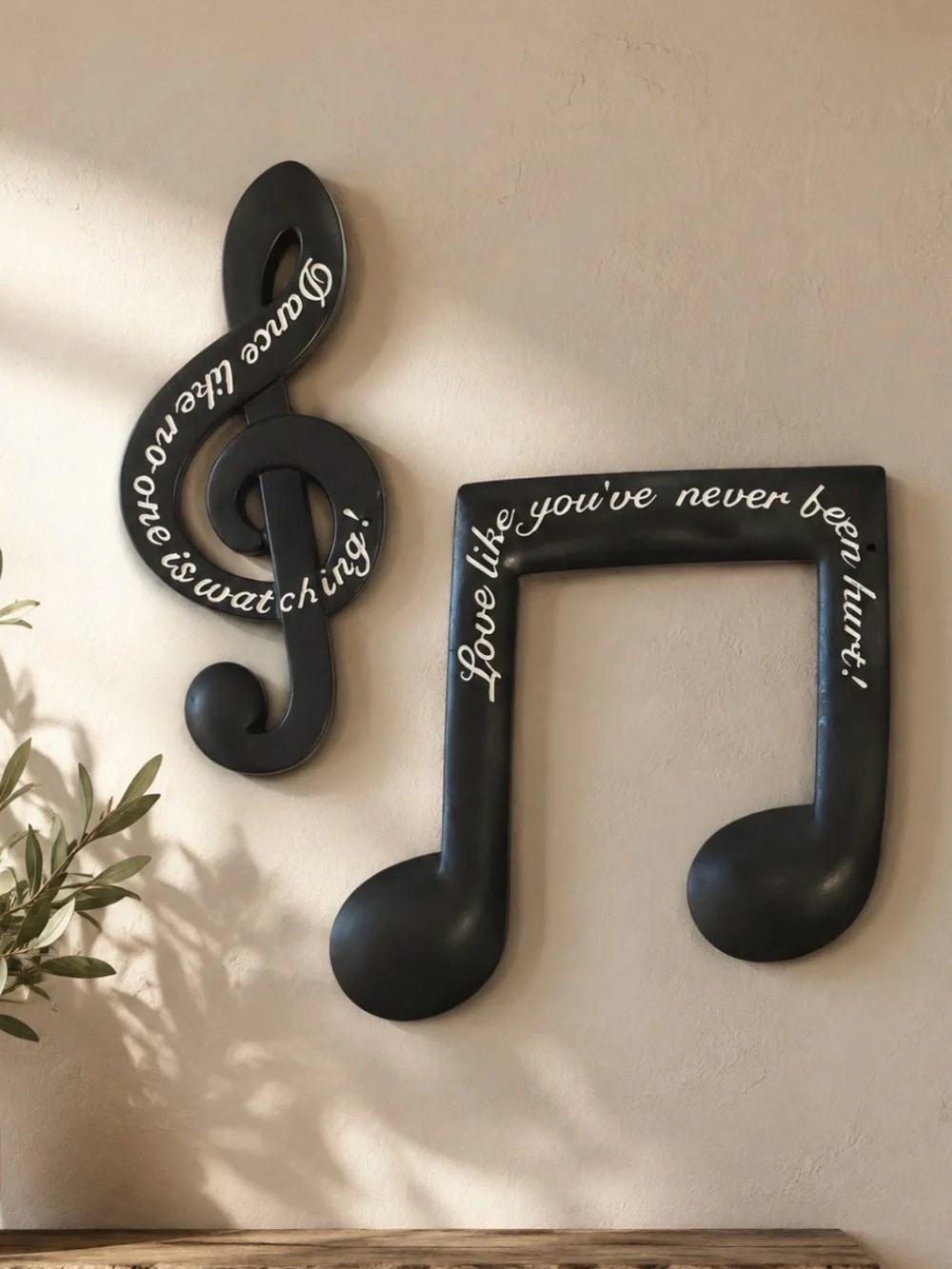 Black Musical Note Wall Art Set